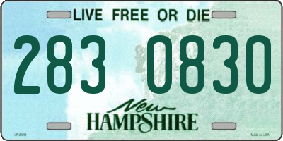 NH license plate 2830830