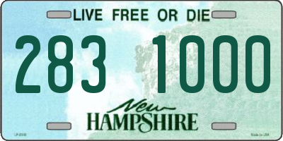 NH license plate 2831000