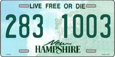 NH license plate 2831003