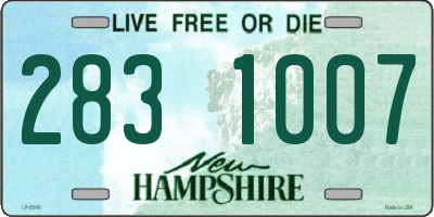 NH license plate 2831007