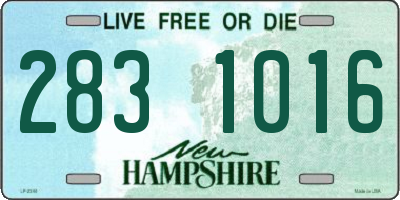 NH license plate 2831016