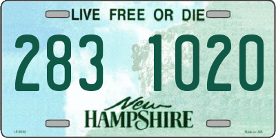 NH license plate 2831020