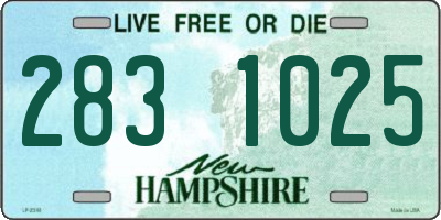NH license plate 2831025