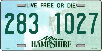 NH license plate 2831027