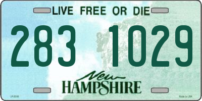 NH license plate 2831029