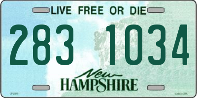 NH license plate 2831034