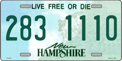 NH license plate 2831110