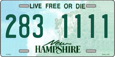 NH license plate 2831111