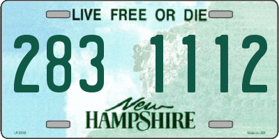 NH license plate 2831112