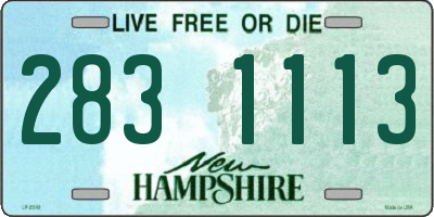 NH license plate 2831113