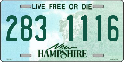 NH license plate 2831116