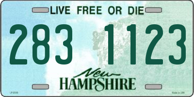 NH license plate 2831123