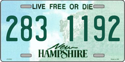 NH license plate 2831192