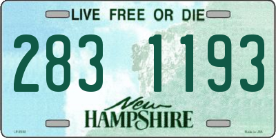 NH license plate 2831193