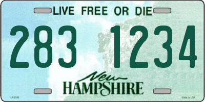 NH license plate 2831234