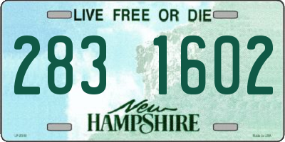 NH license plate 2831602