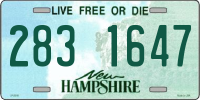 NH license plate 2831647