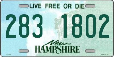 NH license plate 2831802