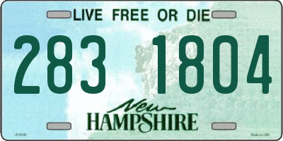 NH license plate 2831804