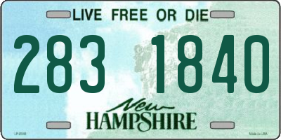 NH license plate 2831840