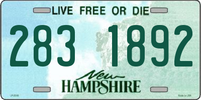 NH license plate 2831892