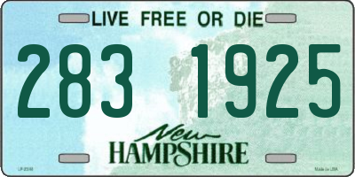 NH license plate 2831925