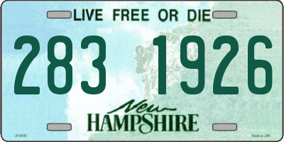 NH license plate 2831926