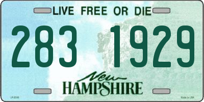 NH license plate 2831929