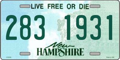 NH license plate 2831931