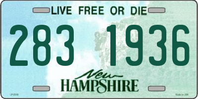 NH license plate 2831936