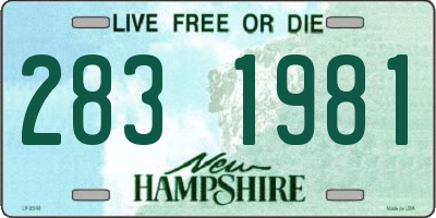 NH license plate 2831981