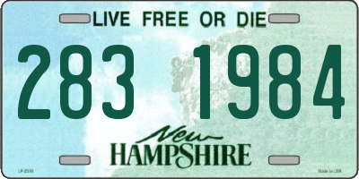 NH license plate 2831984