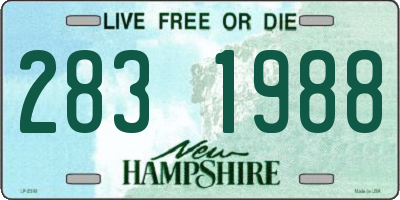 NH license plate 2831988