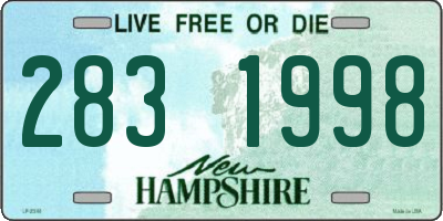 NH license plate 2831998