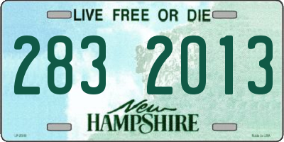 NH license plate 2832013