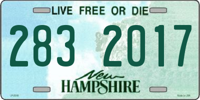 NH license plate 2832017