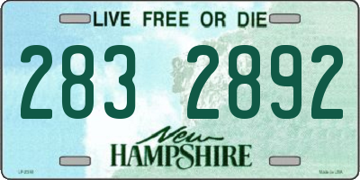 NH license plate 2832892