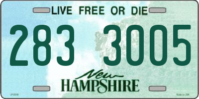 NH license plate 2833005