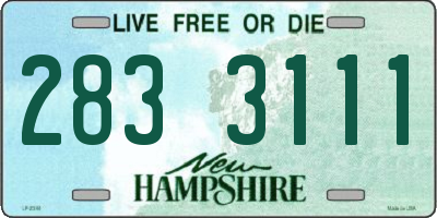 NH license plate 2833111