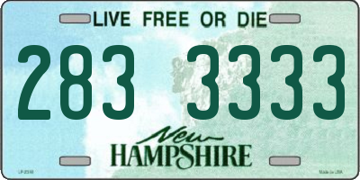NH license plate 2833333
