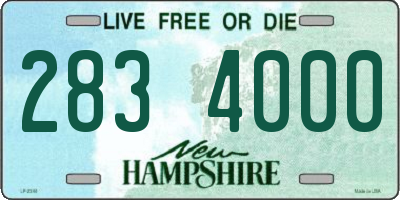 NH license plate 2834000