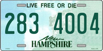 NH license plate 2834004