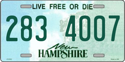 NH license plate 2834007