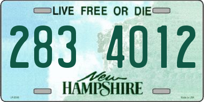 NH license plate 2834012