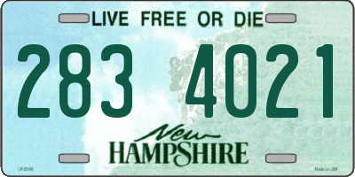 NH license plate 2834021