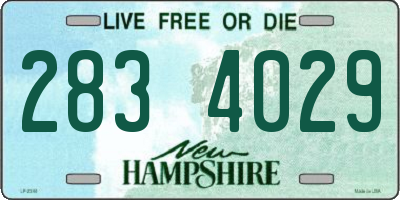 NH license plate 2834029