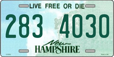 NH license plate 2834030