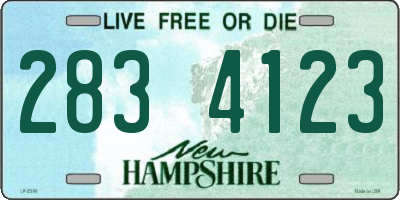 NH license plate 2834123