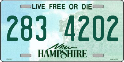 NH license plate 2834202