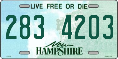 NH license plate 2834203